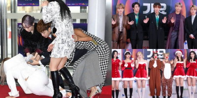 Vắng BLACKPINK, TWICE hoá "bà già Noel" tại thảm đỏ SBS Gayo Daejun