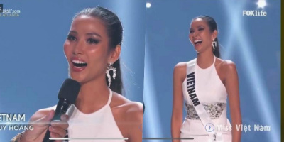 Hoàng Thùy đọc thành ngữ khi được vào Top 20 Miss Universe 2019