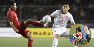 Cầu thủ Indonesia bị Văn Hậu phạm lỗi đã có thể tập luyện bình thường