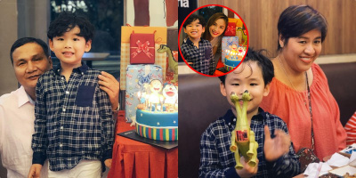 Diễm Hương khoe bố mẹ dự sinh nhật của con trai sau 4 năm bị từ mặt