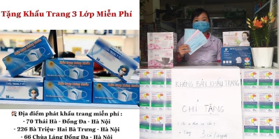 Hà Nội: Mạnh thường quân tổ chức phát miễn phí khẩu trang