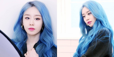 Thay đổi màu tóc xanh hot trend, "nữ thần" Jiyeon đẹp "đốn tim"