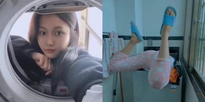 "Cười nghiêng ngả" với hậu trường chụp ảnh cùng máy giặt