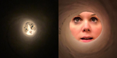 Trend mới: Chụp ảnh qua lõi giấy vệ sinh để giống trăng sao trên trời