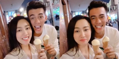 Huỳnh Hồng Loan cùng cầu thủ Tiến Linh hẹn hò đi ăn kem