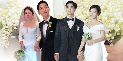 Vợ chồng Công Phượng cầm hoa cưới y hệt Song Joong Ki - Song Hye Kyo