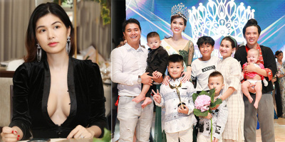 Hoa hậu Oanh Yến hở bạo khi dự sự kiện sau 2 tháng sinh con thứ 6