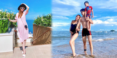 Thu Thủy cùng chồng trẻ đi du lịch, diện bikini khoe bụng bầu 7 tháng