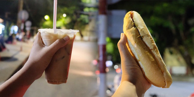 Combo ăn khuya sinh viên Huế: bánh mỳ Tràng Tiền kèm nước đậu