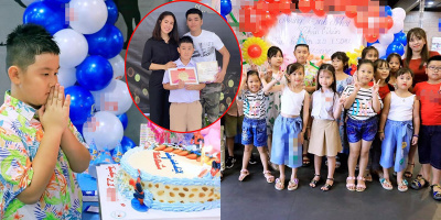 Lê Phương tổ chức sinh nhật 8 tuổi sớm cho con trai Cà Pháo