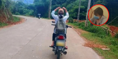 Nữ sinh lớp 10 bị xử phạt sau khi đi xe máy thả hai tay, gây nguy hiểm