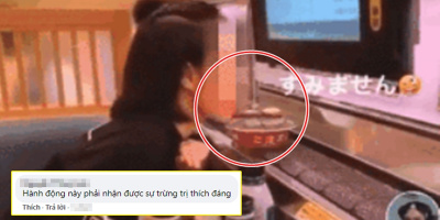 Cô gái Việt bị chỉ trích vì liếm sushi trên băng chuyền ở Nhật