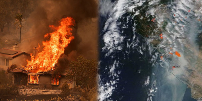 California: Cháy rừng dữ dội khói bay xa hàng trăm kilomet trên biển