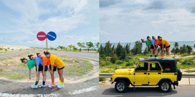 4 cô gái tạo dáng "ngủ cùng nhau trên mọi nẻo đường" gây thích thú