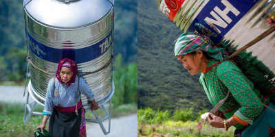 Nghị lực phi thường của 2 bà cụ miền núi leo đồi 3km cõng nước về làng