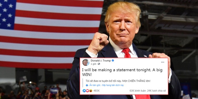 Donald Trump nhắc đến một "chiến thắng lớn" sẽ tuyên bố vào tối nay
