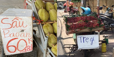 Hack não với biển hiệu "Việt hóa" của chủ quầy hoa quả vỉa hè
