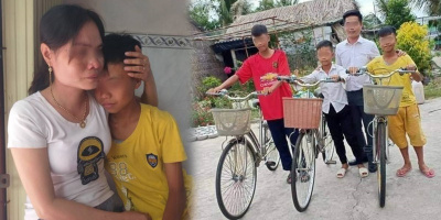 Ba bé trai vượt hơn 300km lên TP.HCM tìm cha mẹ được tặng xe đạp mới