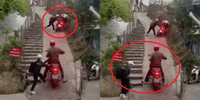 Thử chạy xe lên con dốc nổi tiếng nguy hiểm ở Đà Lạt, 4 người suýt ngã