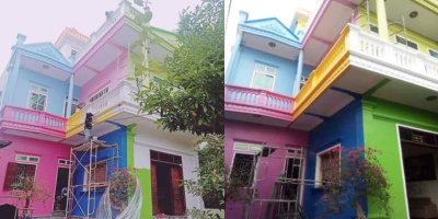 Căn nhà gây sốt với màu sơn sặc sỡ như cầu vồng, CĐM người khen kẻ chê