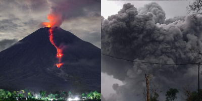 Indonesia: Núi lửa cao nhất đảo Java “thức giấc”, phun bụi trắng trời