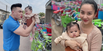 Vợ chồng Lê Dương Bảo Lâm đưa cả con gái nhỏ đi làm từ thiện