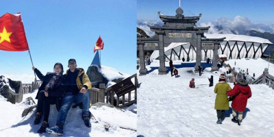 29 Tết, du khách vẫn nườm nượp kéo nhau lên Fansipan chụp ảnh tuyết