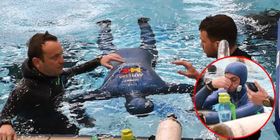 Thợ lặn U60 nín thở dưới nước 24 phút, giật kỷ lục Guinness thế giới