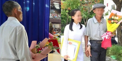 Ông bố vượt hơn 500km ôm bó hoa đợi con gái trong lễ tốt nghiệp