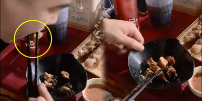Tranh cãi việc nam thanh niên dùng răng xé nhỏ thức ăn cho bạn gái