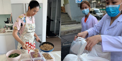 Hoa hậu Ngọc Hân cùng Jennifer Phạm nấu cơm từ thiện cho bệnh viện nhi