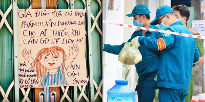 Ấm lòng tấm biển vẽ tay "nhường đồ ăn" treo ở cửa nhà dân Sài Gòn