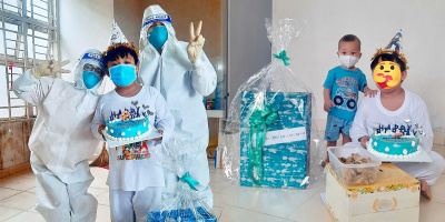Bé F0 được các bác sĩ tổ chức sinh nhật: "Chúc con một đời bình yên"