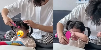 Bố trổ tài tạo kiểu tóc cho con gái, sản phẩm khiến cô bé khóc thét