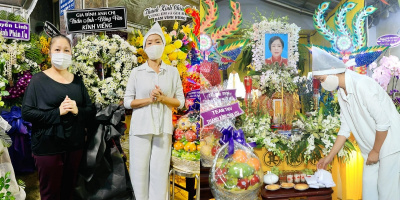 Sao Việt đưa tiễn mẹ ruột Trịnh Kim Chi: Quyền Linh gửi vòng hoa