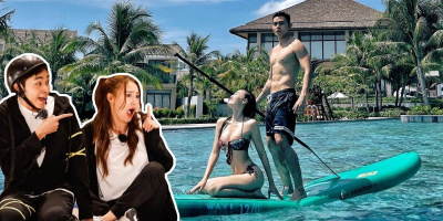 Jun Phạm, Lan Ngọc khoe body "mướt mắt" tại khu nghỉ dưỡng