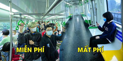 Hình ảnh khác biệt của tàu Cát Linh - Hà đông trước và sau khi bán vé