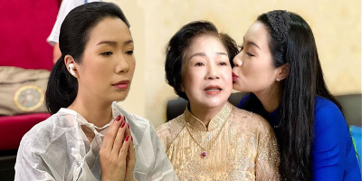 NSƯT Trịnh Kim Chi thất thần trước bàn thờ mẹ trong lễ cúng 100 ngày