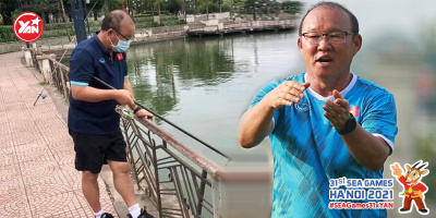 Bắt gặp HLV Park Hang Seo "trốn tập", tranh tài câu cá với CĐV Phú Thọ