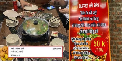 Quán buffet hải sản Bắc Giang mang "cân" để tính tiền đồ ăn thừa
