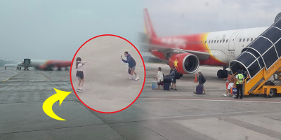 Lại xuất hiện thiếu nữ vô tư nhảy múa trước máy bay, bất chấp cảnh báo