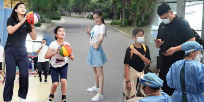 Bố con cầu thủ Diêu Minh gây choáng vì chiều cao khủng ở sân bay