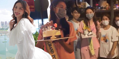Thùy Tiên diện đồ bộ mang sash MGI mừng sinh nhật cùng fan