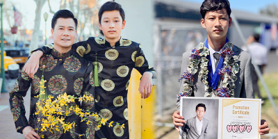 Quý tử nhà Quang Dũng 14 tuổi cao 1m8 vượt bố, đạt thủ khoa trung học