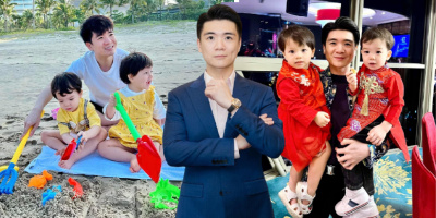 Chăm con cực khéo, con trai lớn nhà bầu Hiển chuẩn ông bố vạn người mê