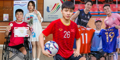 Chàng trai không chân chơi bóng giỏi hạnh phúc bên bạn gái xinh đẹp