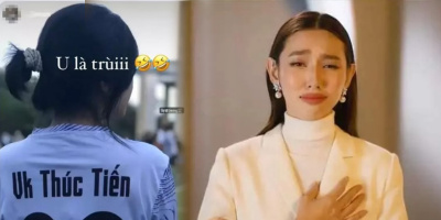 Thùy Tiên phản ứng hài hước trước fangirl in áo có tên "vợ Thúc Tiến"
