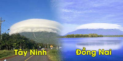 Đám mây hình “đĩa bay” bao trùm đỉnh núi Chứa Chan