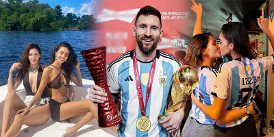 Cặp Hoa hậu đồng giới công khai "khóa môi" ăn mừng chiến thắng Messi