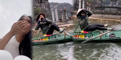 Cô gái "sốc" khi thấy người lái đò chân rẽ sóng, tay cầm máy chụp ảnh